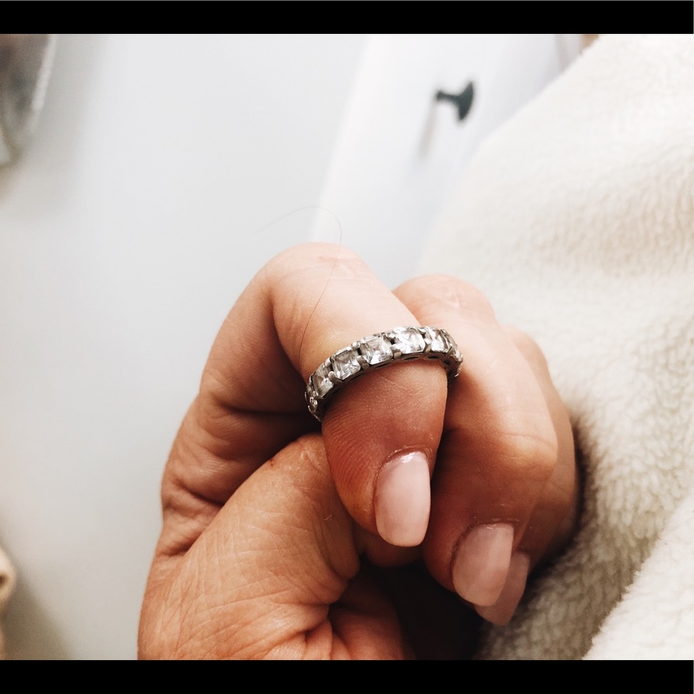 Asscher Diamond CZ eternity ring